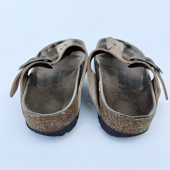 Birkenstock Gizeh Leather Thong Sandal Camo Buckle 37 Size 6.5 Tan Beige - Picture 6 of 6